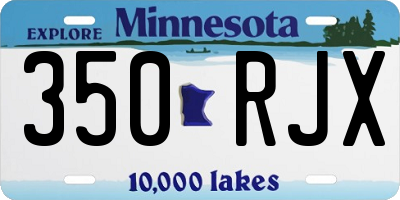 MN license plate 350RJX