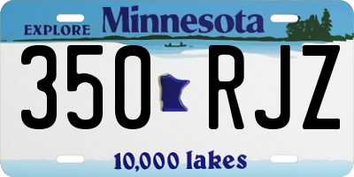 MN license plate 350RJZ