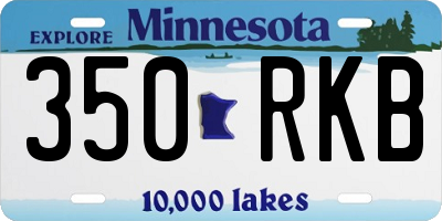 MN license plate 350RKB