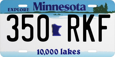 MN license plate 350RKF