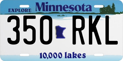 MN license plate 350RKL