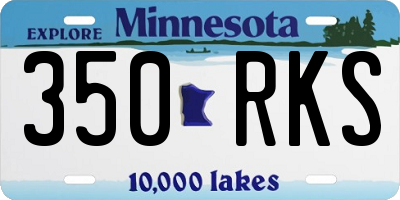 MN license plate 350RKS