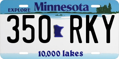 MN license plate 350RKY