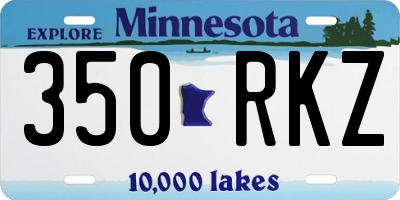 MN license plate 350RKZ