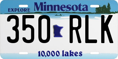 MN license plate 350RLK