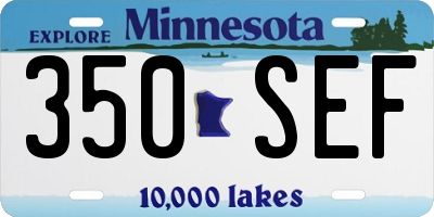 MN license plate 350SEF