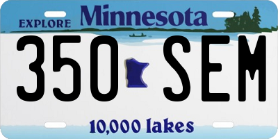 MN license plate 350SEM