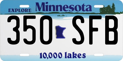 MN license plate 350SFB