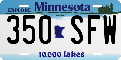 MN license plate 350SFW