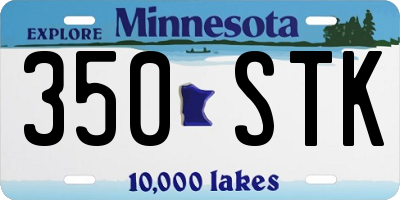 MN license plate 350STK