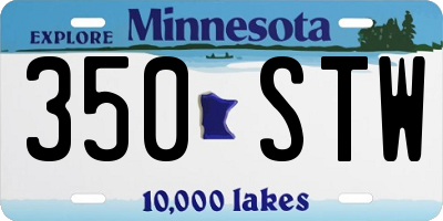 MN license plate 350STW