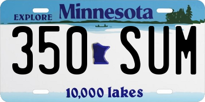 MN license plate 350SUM