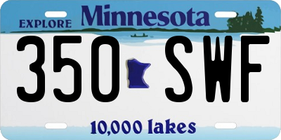 MN license plate 350SWF
