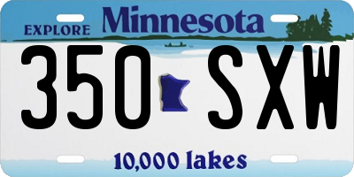 MN license plate 350SXW