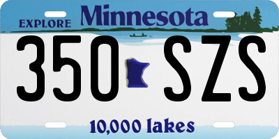 MN license plate 350SZS