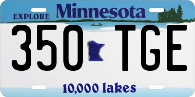 MN license plate 350TGE
