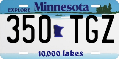 MN license plate 350TGZ