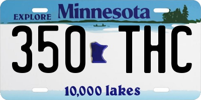 MN license plate 350THC