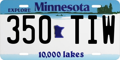 MN license plate 350TIW