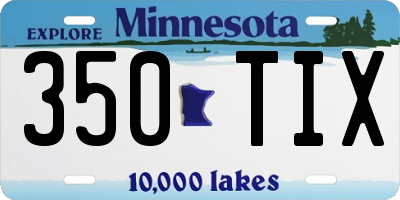 MN license plate 350TIX