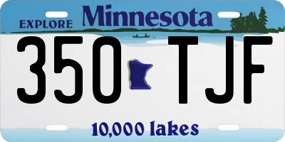MN license plate 350TJF