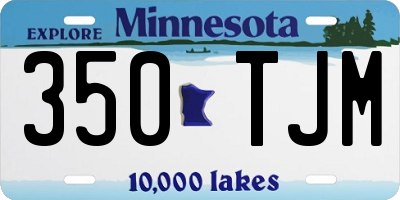MN license plate 350TJM