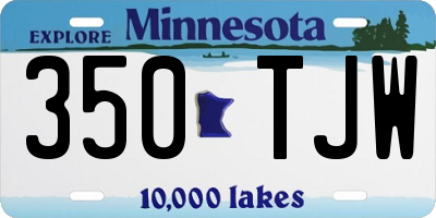 MN license plate 350TJW