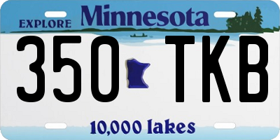 MN license plate 350TKB
