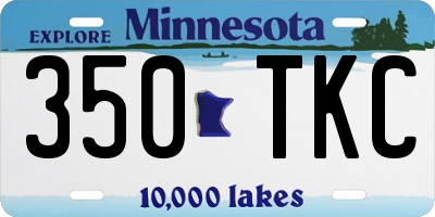 MN license plate 350TKC