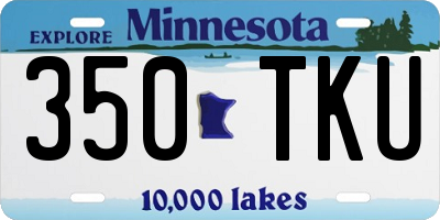 MN license plate 350TKU