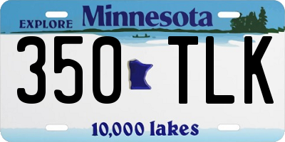 MN license plate 350TLK