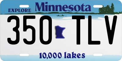 MN license plate 350TLV