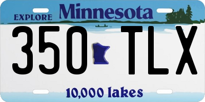 MN license plate 350TLX