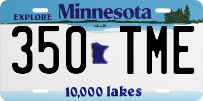 MN license plate 350TME