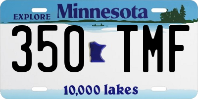 MN license plate 350TMF