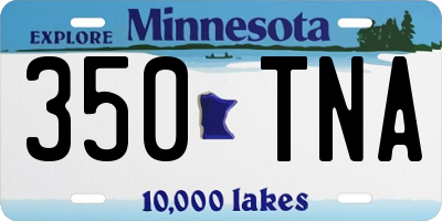 MN license plate 350TNA