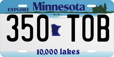 MN license plate 350TOB