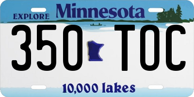MN license plate 350TOC