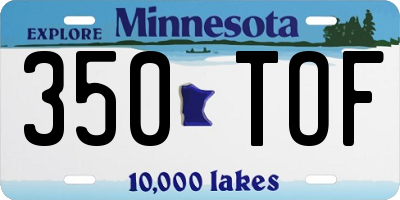 MN license plate 350TOF