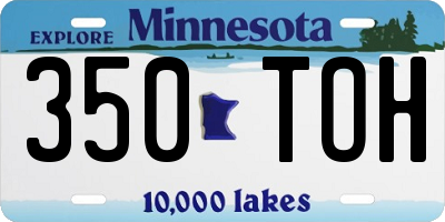 MN license plate 350TOH