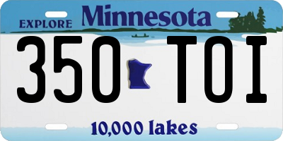 MN license plate 350TOI