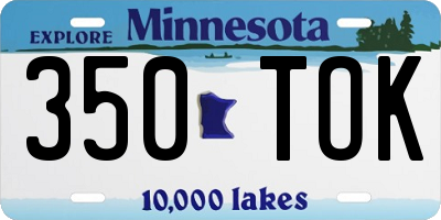 MN license plate 350TOK