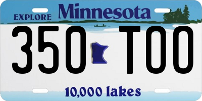 MN license plate 350TOO