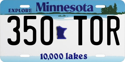 MN license plate 350TOR