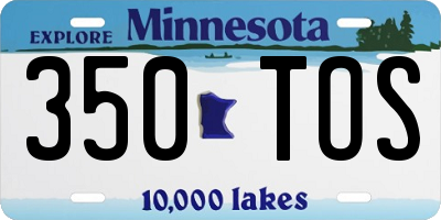MN license plate 350TOS