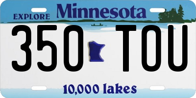 MN license plate 350TOU