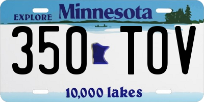 MN license plate 350TOV