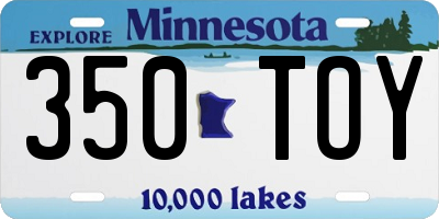MN license plate 350TOY