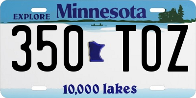MN license plate 350TOZ