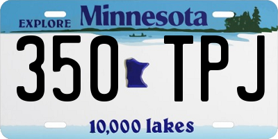 MN license plate 350TPJ